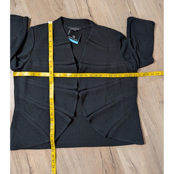 NWT Ming Wang Size XL Jacket Tiered Sculptural Lapel 3/4 Sleeve Black Textured - Picture 12 of 13